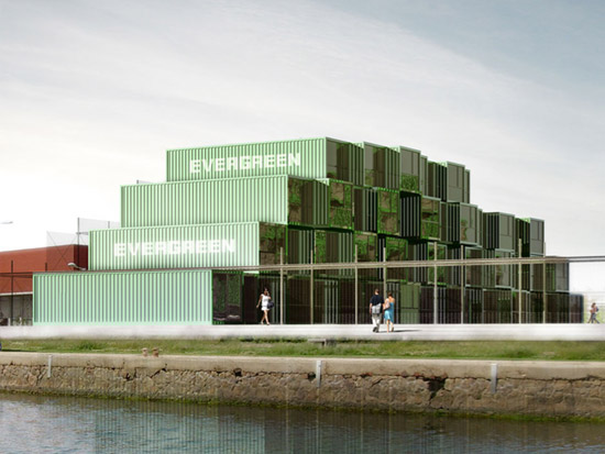 A French architectural firm recycled 100 surplus shipping containers into student residences.  